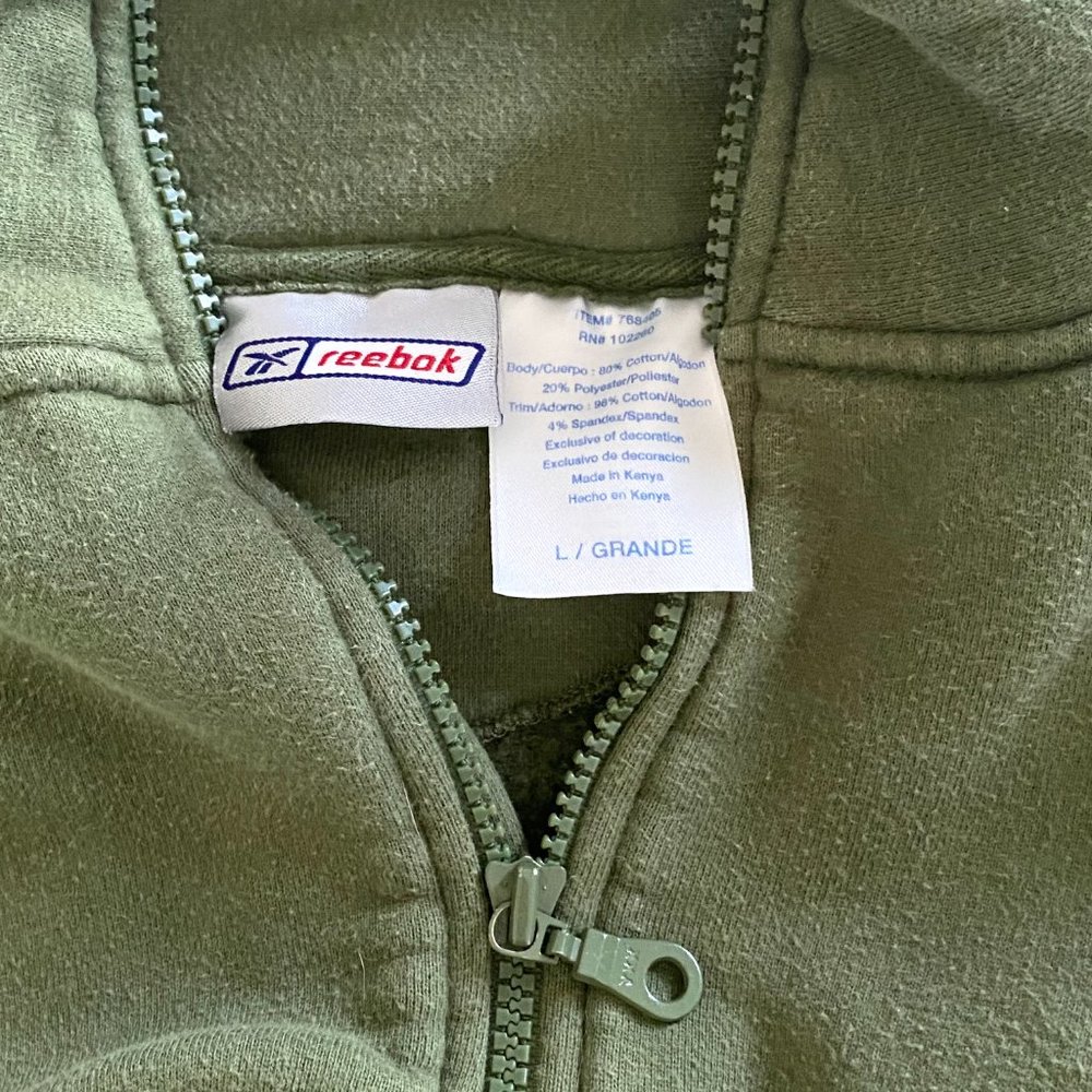 Reebok | Women's Green Quarter Zip Oversized Sweatshirt - Picture 3 of 4